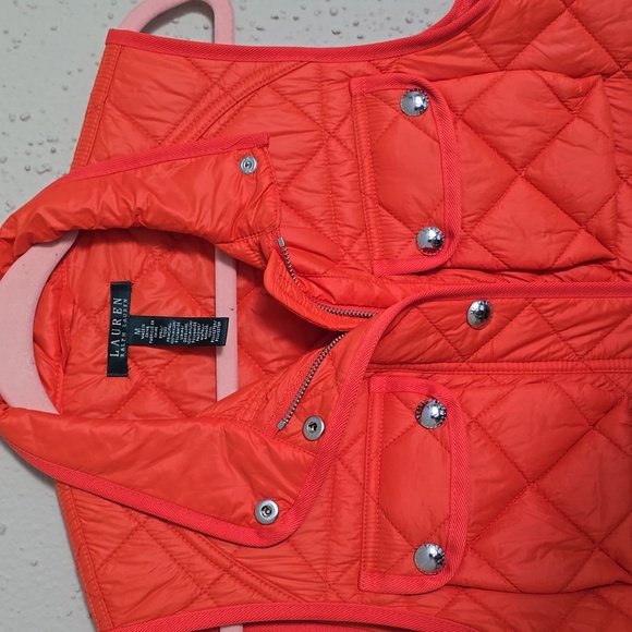 Ralph Lauren Vibrant Orange Quilted Vest - Picture 7 of 9